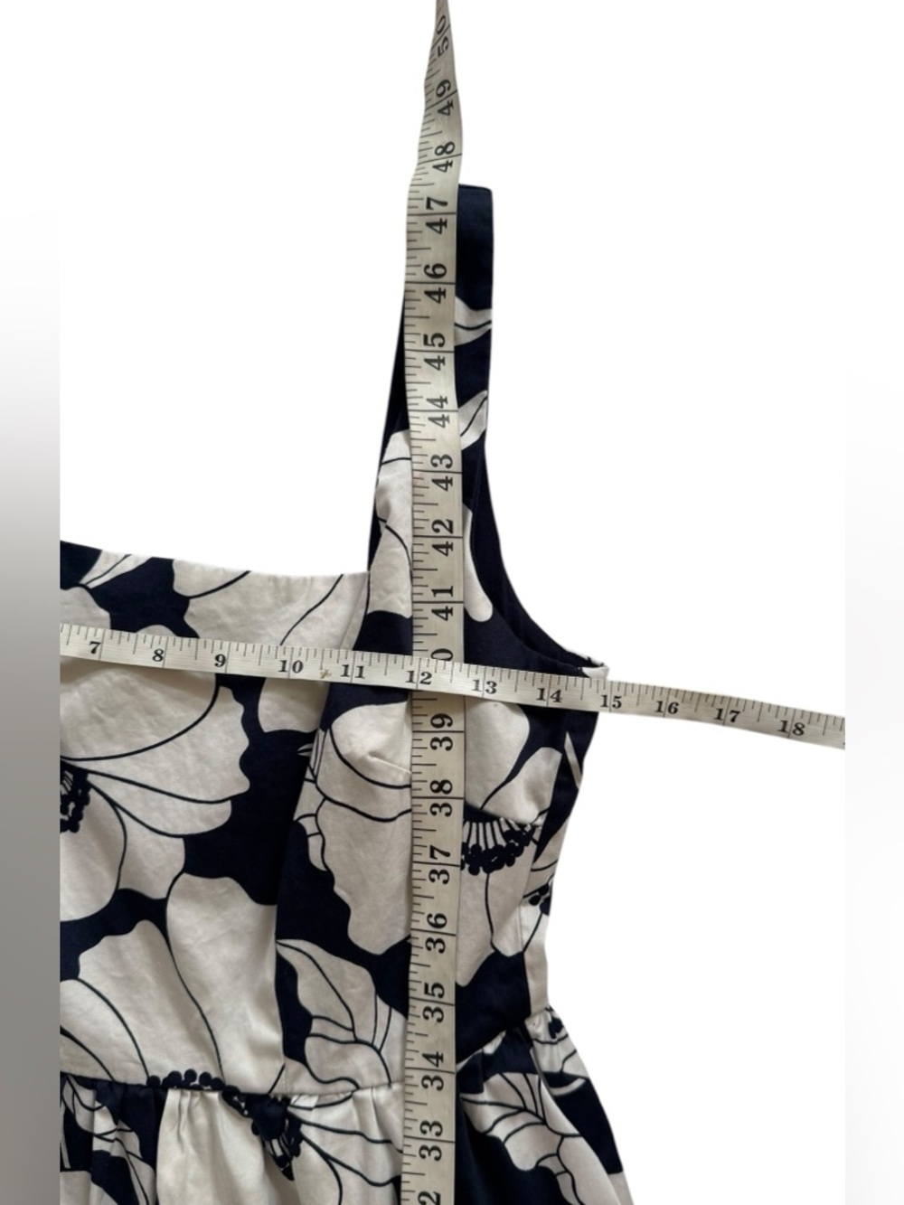 Boden Floral Navy and White Square Neck Maxi Dress Size 4US - Picture 5 of 9
